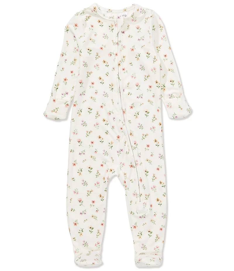 Copper Pearl Baby Girls Eloise Floral Print Long Sleeve Zip Front Footie