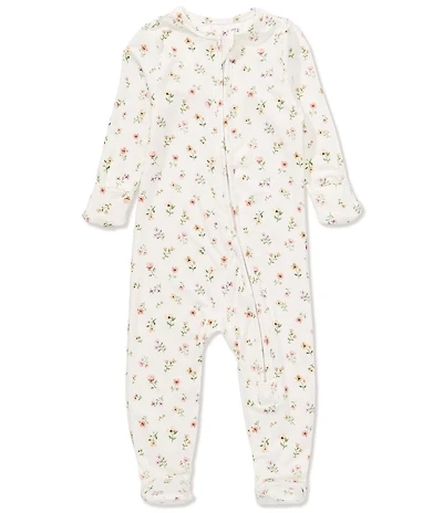 Copper Pearl Baby Girls Eloise Floral Print Long Sleeve Zip Front Footie