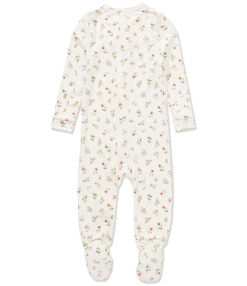 Copper Pearl Baby Girls Eloise Floral Print Long Sleeve Zip Front Footie