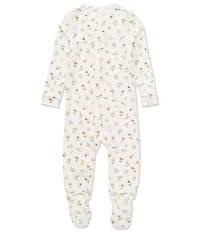 Copper Pearl Baby Girls Eloise Floral Print Long Sleeve Zip Front Footie