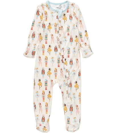 Copper Pearl Baby Girls Juliet Nutcracker Print Long Sleeve Zip Front Footie