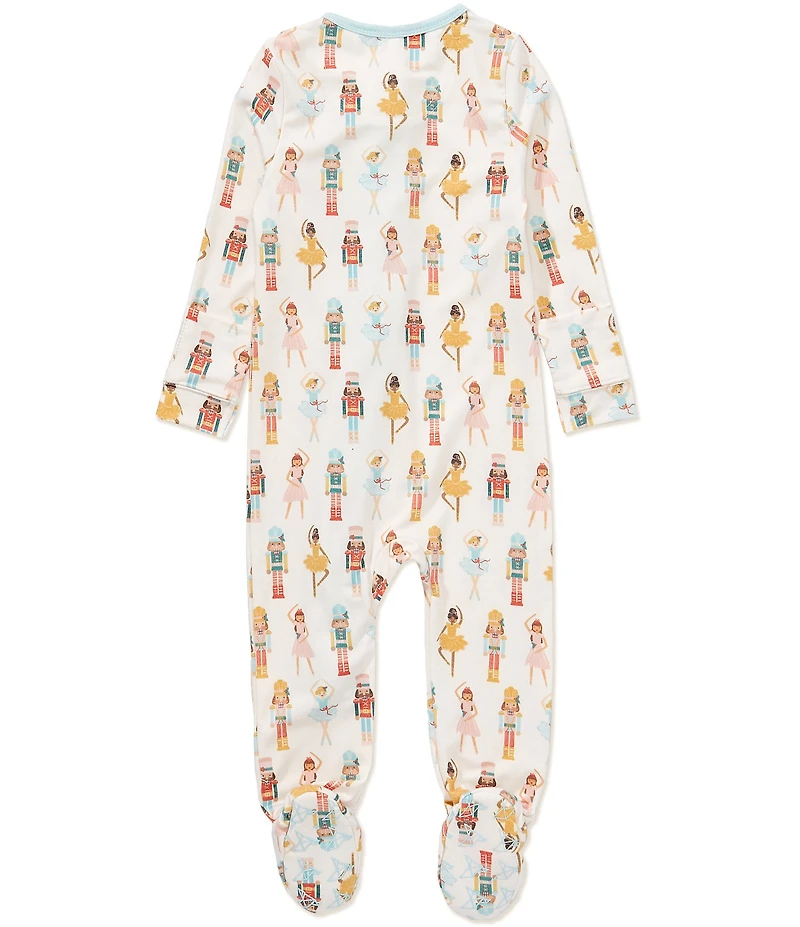 Copper Pearl Baby Girls Juliet Nutcracker Print Long Sleeve Zip Front Footie
