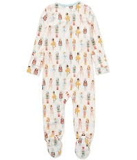 Copper Pearl Baby Girls Juliet Nutcracker Print Long Sleeve Zip Front Footie