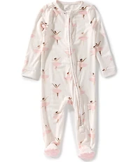 Copper Pearl Baby Girls Long Sleeve Allover Print Katerina Zip-Up Footie