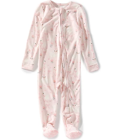 Copper Pearl Baby Girls Long Sleeve Allover Print Adelia Zip-Up Pajama Footie