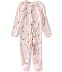 Copper Pearl Baby Girls Long Sleeve Allover Print Adelia Zip-Up Pajama Footie