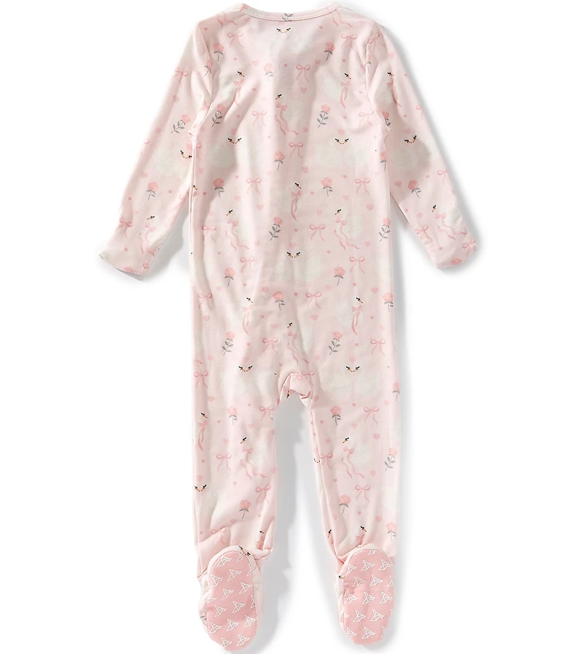 Copper Pearl Baby Girls Long Sleeve Allover Print Adelia Zip-Up Pajama Footie