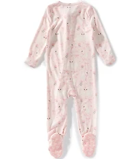Copper Pearl Baby Girls Long Sleeve Allover Print Adelia Zip-Up Pajama Footie