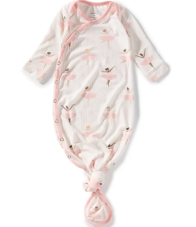 Copper Pearl Baby Girls Long Sleeve Allover Print Katerina Knot Gown