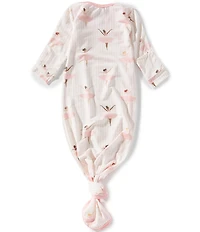 Copper Pearl Baby Girls Long Sleeve Allover Print Katerina Knot Gown