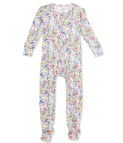 Copper Pearl Baby Girls Long Sleeve Bamboo Zip Up Footie Pajama