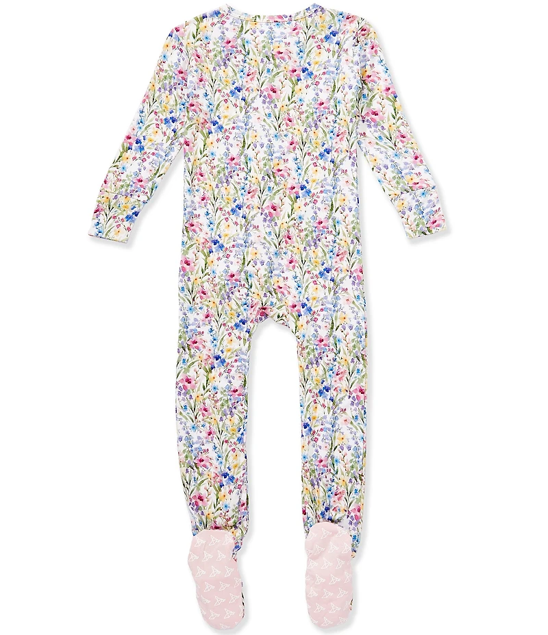Copper Pearl Baby Girls Long Sleeve Bamboo Zip Up Footie Pajama