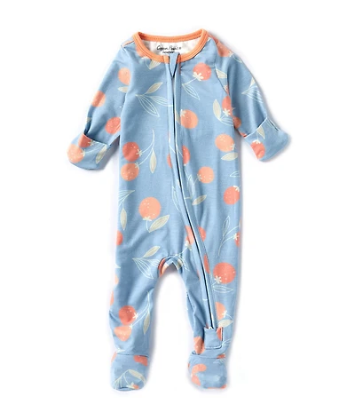 Copper Pearl Baby Girls Clementine Long Sleeve Zip Front Footie