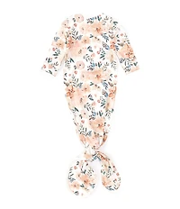 Copper Pearl Baby Girls Autumn Floral Print Long-Sleeve Knotted Gown