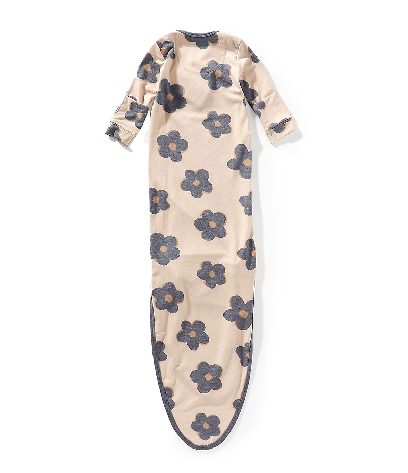 Copper Pearl Baby Girls Gemma Floral Print Long Sleeve Knotted Gown