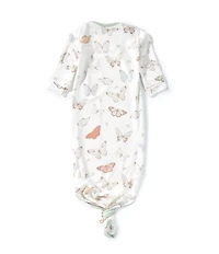 Copper Pearl Baby Girls Luna Butterfly Print Long Sleeve Knotted Gown