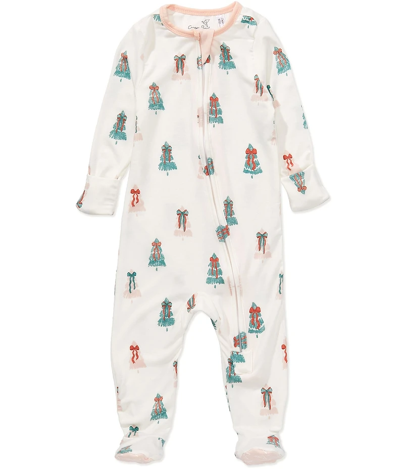 Copper Pearl Baby Girls Olivia Tree Print Long Sleeve Zip Front Footie