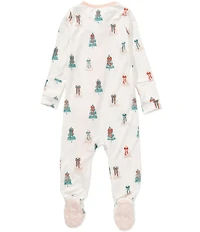 Copper Pearl Baby Girls Olivia Tree Print Long Sleeve Zip Front Footie