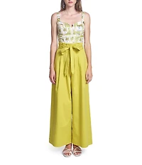 COREY LYNN CALTER Odell Printed Linen Blend Sweetheart Neck Sleeveless Top