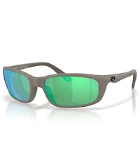 Costa Men's Del Mar Brine II 59mm Polarized Rectangle Sunglasses