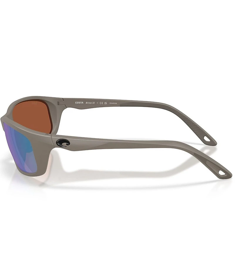 Costa Men's Del Mar Brine II 59mm Polarized Rectangle Sunglasses