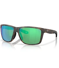 Costa Men's Del Mar Broadbill II XL 9135 62mm Polarized Rectangle Sunglasses
