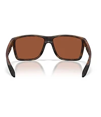 Costa Men's Del Mar Broadbill II XL 9135 62mm Polarized Rectangle Sunglasses