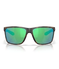 Costa Men's Del Mar Broadbill II XL 9135 62mm Polarized Rectangle Sunglasses