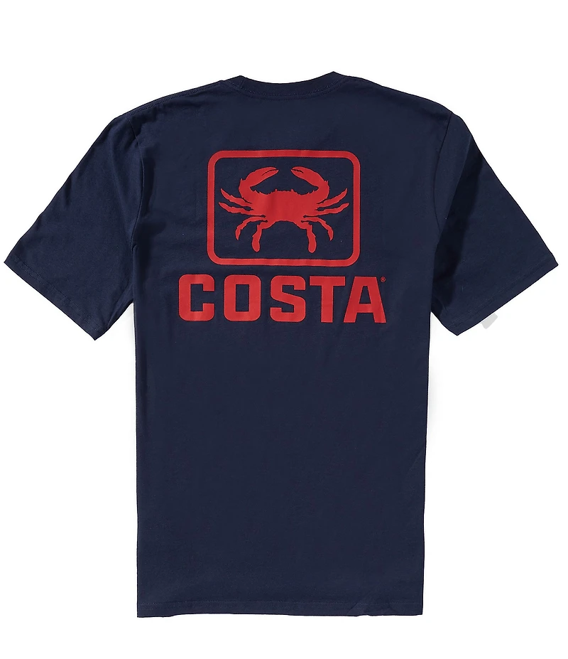 Costa Emblem Crab Short Sleeve Tubular-Knit Graphic T-Shirt