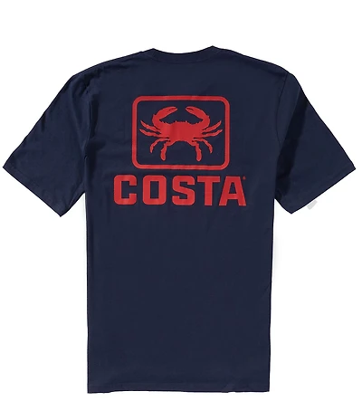 Costa Emblem Crab Short Sleeve Tubular-Knit Graphic T-Shirt
