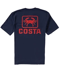 Costa Emblem Crab Short Sleeve Tubular-Knit Graphic T-Shirt
