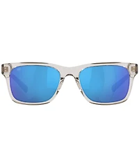 Costa Men's 6S2003 Tybee Crystal 55mm Square Polarized Sunglasses