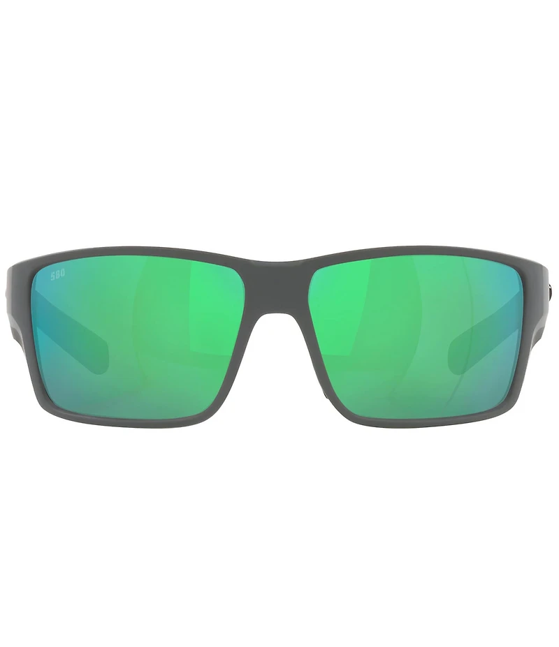 Costa Men's 6S9007 Reefton Mirrored Crystal 64mm Rectangle Polarized Sunglasses