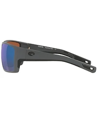 Costa Men's 6S9007 Reefton Mirrored Crystal 64mm Rectangle Polarized Sunglasses