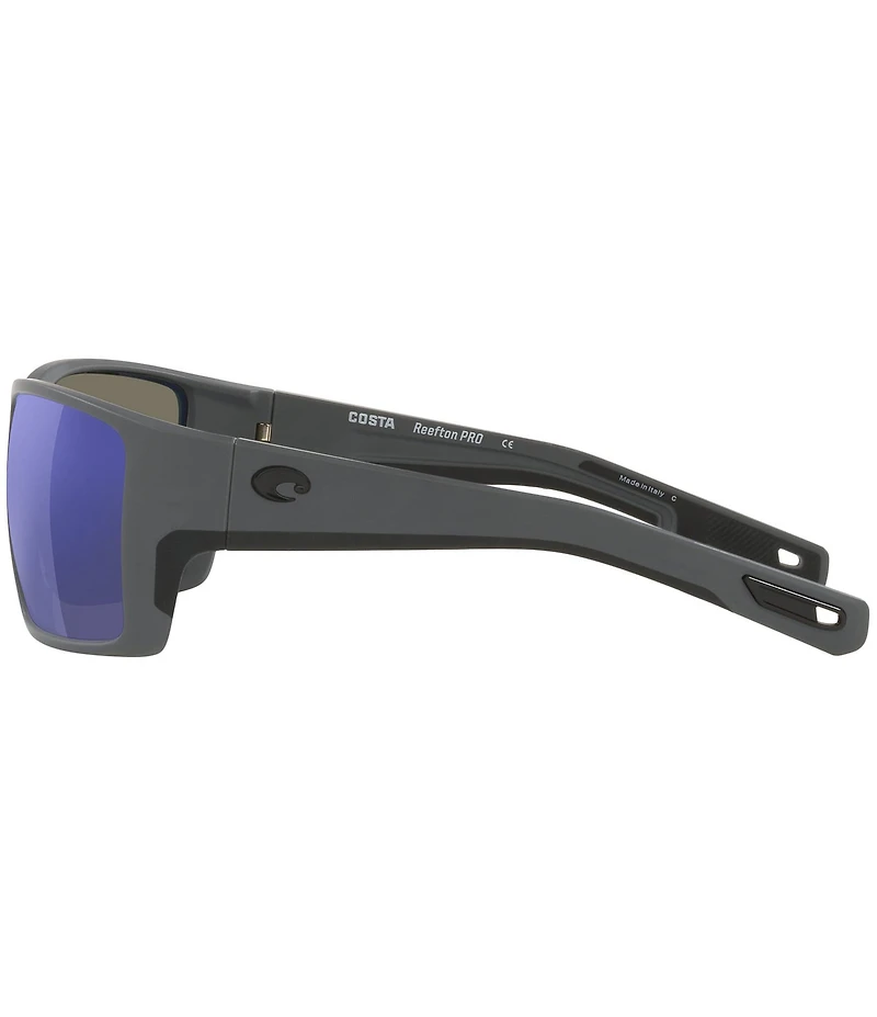 Costa Men's 6S9007 Reefton Mirrored Crystal 64mm Rectangle Polarized Sunglasses