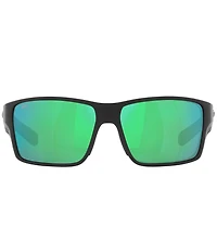 Costa Men's 6S9007 Reefton Mirrored Crystal 64mm Rectangle Polarized Sunglasses