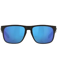 Costa Men's 6S9008 Spearo Mirrored 56mm Square Polarized Sunglasses