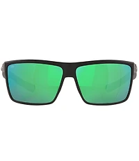 Costa Men's 6S9016 Rinconcito Crystal Mirrored 60mm Rectangle Polarized Sunglasses