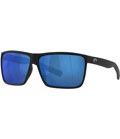 Costa Men's 6S9018 Rincon Mirrored 63mm Rectangle Polarized Sunglasses
