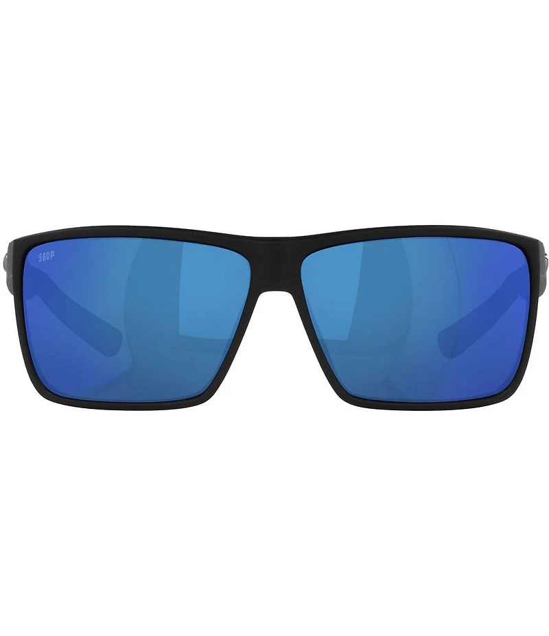 Costa Men's 6S9018 Rincon Mirrored 63mm Rectangle Polarized Sunglasses
