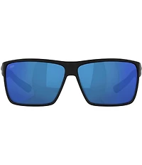 Costa Men's 6S9018 Rincon Mirrored 63mm Rectangle Polarized Sunglasses