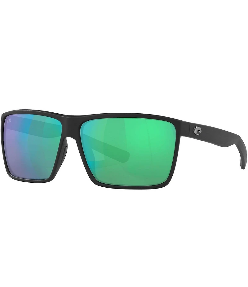 Costa Men's 6S9018 Rincon Mirrored 63mm Rectangle Polarized Sunglasses