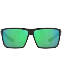 Costa Men's 6S9018 Rincon Mirrored 63mm Rectangle Polarized Sunglasses