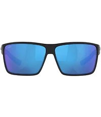 Costa Men's 6S9018 Rincon Mirrored 63mm Rectangle Polarized Sunglasses