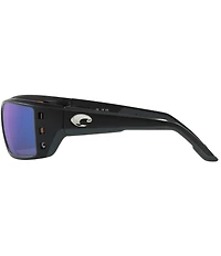 Costa Men's 6S9022 Permit Mirrored Crystal 63mm Rectangle Polarized Sunglasses