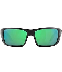 Costa Men's 6S9022 Permit Mirrored Crystal 63mm Rectangle Polarized Sunglasses