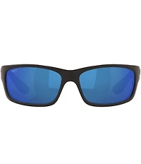 Costa Men's 6S9023 Jose Mirrored 62mm Rectangle Polarized Sunglasses
