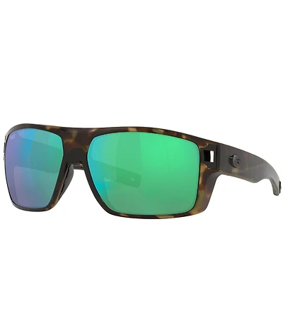 Costa Men's 6S9034 Diego Mirrored Crystal 62mm Rectangle Polarized Sunglasses