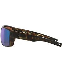 Costa Men's 6S9034 Diego Mirrored Crystal 62mm Rectangle Polarized Sunglasses