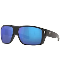 Costa Men's 6S9034 Diego Mirrored Crystal 62mm Rectangle Polarized Sunglasses